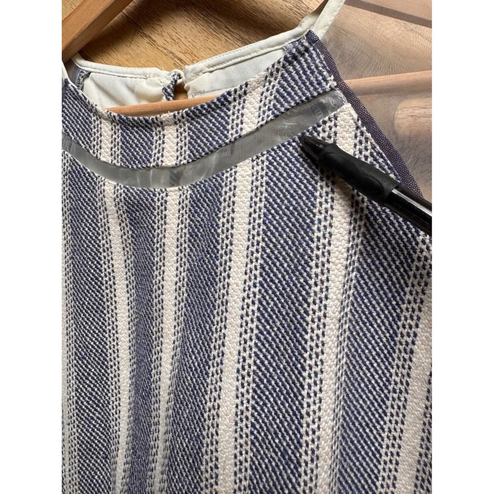 Greylin Anthropologie Boho Linen Cotton Crop Top M Sheer Sleeves Organza Coastal - Picture 6 of 11